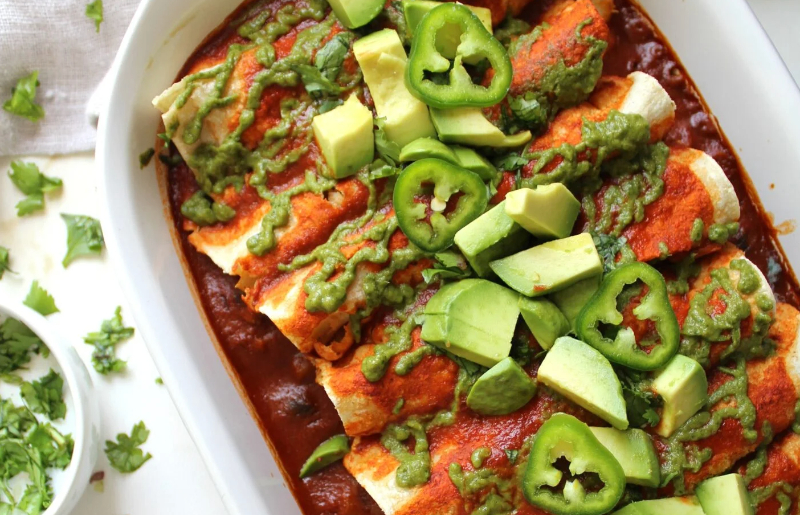 Enchiladas with Avocado Jalapeno Crema